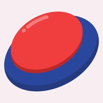 A red and blue button on a white background vector