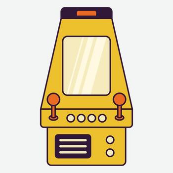 An arcade machine with a screen on top vector