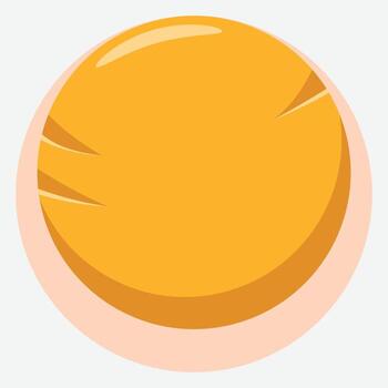 A round orange object with a white background vector