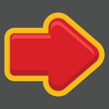 A red and yellow arrow pointing in the direction of the arrow vector