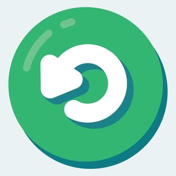 un verde botón con un blanco flecha señalando a el izquierda vector