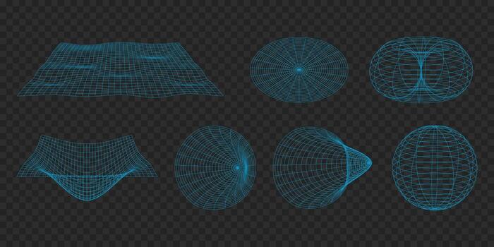 azul estructura metálica geometría dimensión geométrico formas 3d modelado matemático topología superficie esfera toro elipsoide paramétrico curvas malla en aislado antecedentes vector