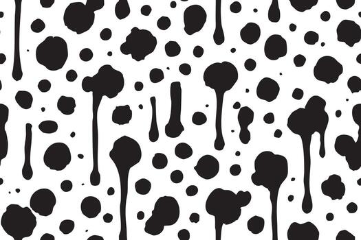 Seamless pattern with dripping ink splatter and round blot shapes vector