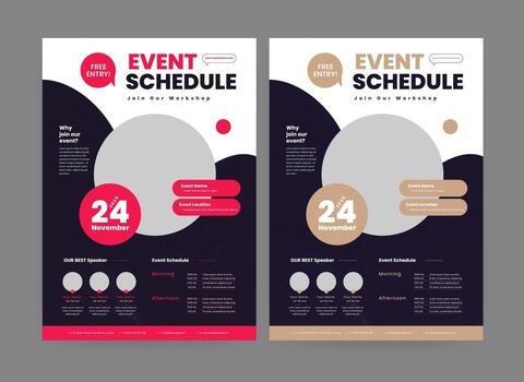 Event Schedule Flyer Template, Event Flyer Layout vector