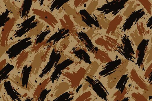 Seamless Earth tone brush stroke abstract camouflage pattern background vector