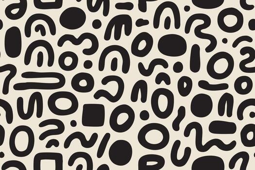 Seamless abstract doodle background with soft cream backdrop vector