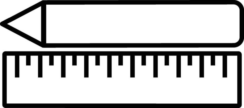 pencil and ruler outline icon. Simple for UI and UX, website or mobile application on white background vector