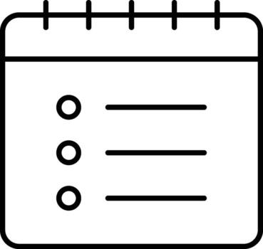 Calendar, list icon. Simple thin line, outline of calendar icons for ui and ux, website or mobile application on white background vector