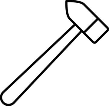 hammer icon. Simple thin line, outline of Construction tools icons for UI and UX, website or mobile application on white vector
