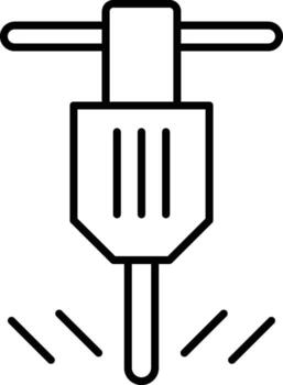 drill, way icon. Simple thin line, outline of Construction tools icons for UI and UX, website or mobile application on white background vector