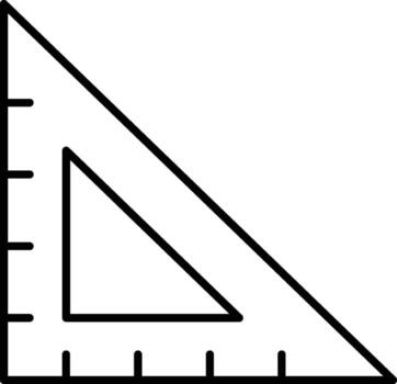 ruler, triangle icon. Simple thin line, outline of Construction tools icons for UI and UX, website or mobile application on white vector
