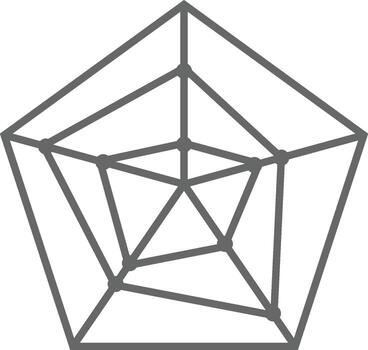 radar chart icon. Lightweight line glyph for multivariate displays, suitable for dashboards and interfaces on a white background. vector