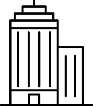 moderno rascacielos icono. sencillo Delgado línea, contorno de edificios íconos para ui y ux, sitio web o móvil solicitud en oscuro azul degradado antecedentes en el antecedentes de un ligero mapa vector