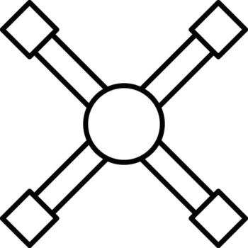 tire iron, maintenance icon. Simple thin line, outline of Construction tools icons for UI and UX, website or mobile application on white background vector