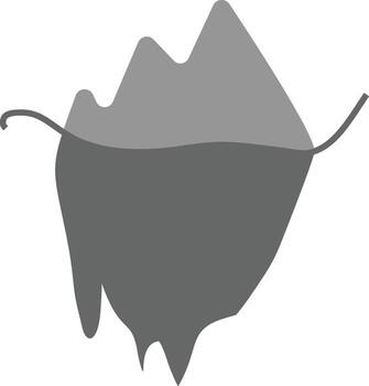 iceberg chart icon. Simple layered glyph for visible vs hidden data representations in interfaces on a white background. vector