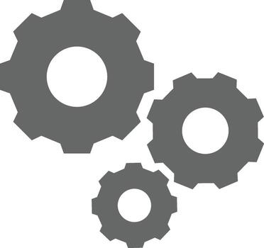 gear mechanism icon. Simple gear glyph for settings and system visuals in UI UX on a white background. vector