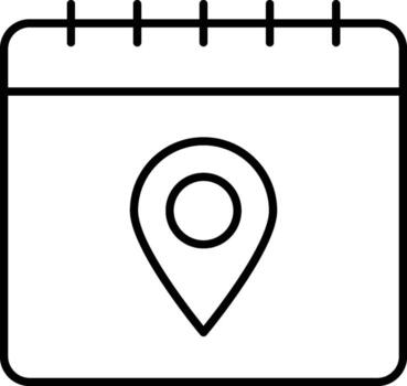 Calendar, location icon. Simple thin line, outline of calendar icons for ui and ux, website or mobile application on white background vector