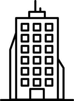 real estate building icon. Simple thin line, outline of Buildings icons for UI and UX, website or mobile application on dark blue gradient background on the background of a light map vector