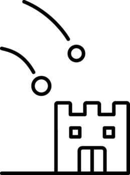 castillo, guerras, juego, objetivo icono. sencillo Delgado línea, contorno de deporte íconos para ui y ux, sitio web o móvil solicitud en blanco antecedentes vector