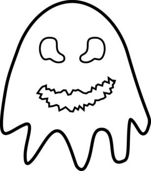 fantasma icono. sencillo contorno de otoño conjunto para ui y ux, sitio web o móvil solicitud en blanco antecedentes en blanco antecedentes en el antecedentes de un ligero mapa vector