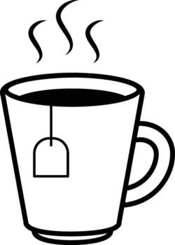 taza de té icono. sencillo contorno de otoño conjunto para ui y ux, sitio web o móvil solicitud en blanco antecedentes en blanco antecedentes en el antecedentes de un ligero mapa vector