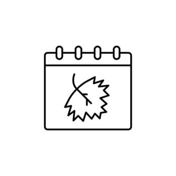 Calendar icon. Simple thin line, outline of autumn icons for ui and ux, website or mobile application on white background vector