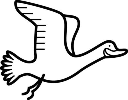 Goose icon. Simple outline of autumn set for UI and UX, website or mobile application on white background on white background on the background of a light map vector