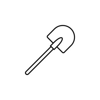 Shovel icon. Simple thin line, outline of autumn icons for ui and ux, website or mobile application on white background vector
