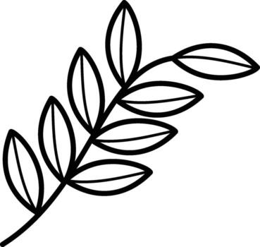 rama con hojas icono. sencillo contorno de otoño conjunto para ui y ux, sitio web o móvil solicitud en blanco antecedentes en blanco antecedentes en el antecedentes de un ligero mapa vector