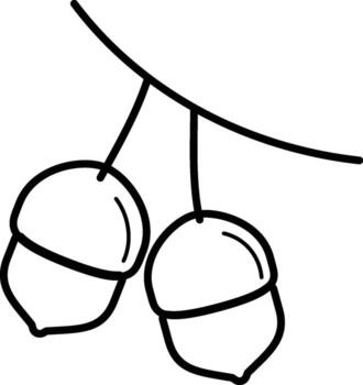 bellotas icono. sencillo contorno de otoño conjunto para ui y ux, sitio web o móvil solicitud en blanco antecedentes en blanco antecedentes en el antecedentes de un ligero mapa vector