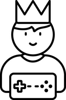 rey, jugador, juego, clasificación, primero sitio icono. sencillo Delgado línea, contorno de deporte íconos para ui y ux, sitio web o móvil solicitud en blanco antecedentes vector