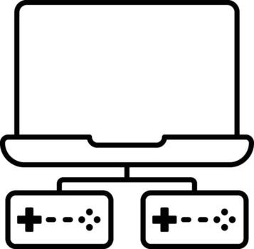 notebook, game, game controller icon. Simple thin line, outline of esport icons for UI and UX, website or mobile application on white background vector