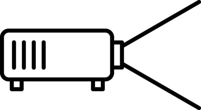 projector icon. Simple thin line, outline of movie, cinema, film, screen, flicks icons for UI and UX, website or mobile application on white vector