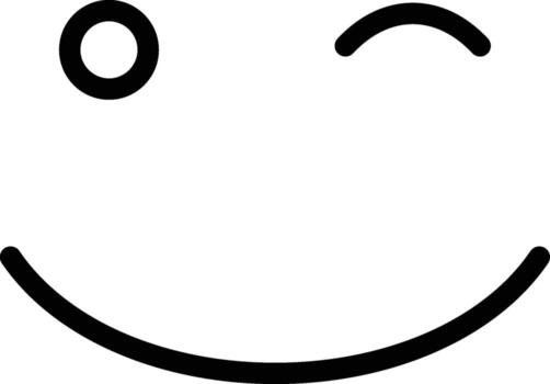 playful, winking, face icon. Simple thin line, outline of Emotion icons for UI and UX, website or mobile application on white background vector
