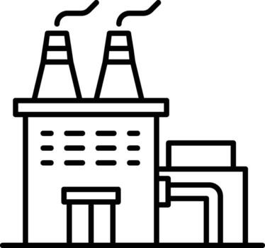 industrial planta icono. sencillo Delgado línea, contorno de edificios íconos para ui y ux, sitio web o móvil solicitud en oscuro azul degradado antecedentes en el antecedentes de un ligero mapa vector