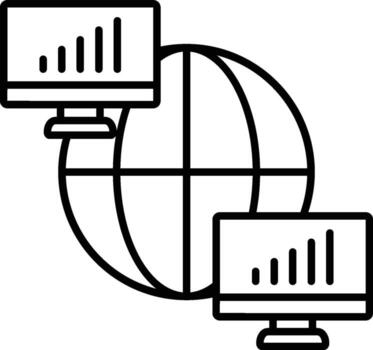 computadora, juego, red icono. sencillo Delgado línea, contorno de deporte íconos para ui y ux, sitio web o móvil solicitud en blanco antecedentes vector