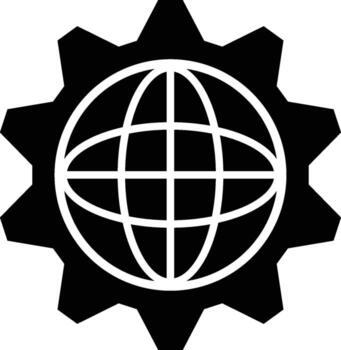 navegador, rueda dentada icono. sencillo glifo de negocio conjunto para ui y ux, sitio web o móvil solicitud en blanco antecedentes en blanco antecedentes vector