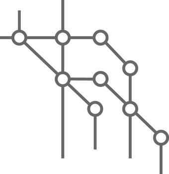 subterraneo mapa icono. simplificado ruta glifo para red mapas y ui componentes en un blanco antecedentes. vector