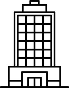government building icon. Simple thin line, outline of Buildings icons for UI and UX, website or mobile application on dark blue gradient background on the background of a light map vector