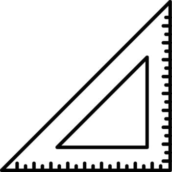 Triangular ruler outline icon. Simple for UI and UX, website or mobile application on white background vector