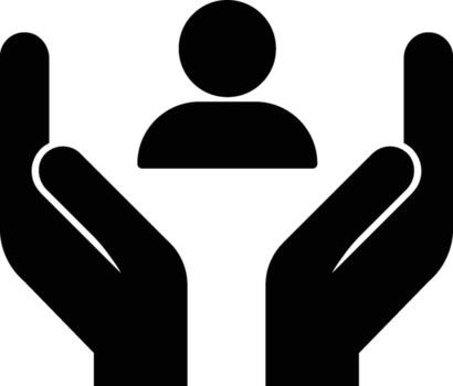 care, customer icon. Simple glyph of business set for UI and UX, website or mobile application on white background on white background vector