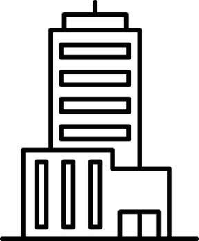 comercial edificio icono. sencillo Delgado línea, contorno de edificios íconos para ui y ux, sitio web o móvil solicitud en oscuro azul degradado antecedentes en el antecedentes de un ligero mapa vector