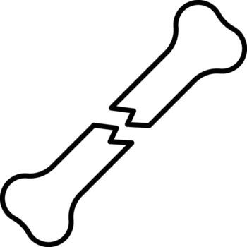 bone break icon. Simple thin line, outline of Bone injury icons for UI and UX, website or mobile application on white vector