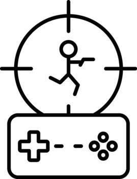 game, shooter, player, target, game controller icon. Simple thin line, outline of esport icons for UI and UX, website or mobile application on white background vector