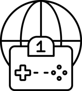 primero global, jugador, juego icono. sencillo Delgado línea, contorno de deporte íconos para ui y ux, sitio web o móvil solicitud en blanco antecedentes vector