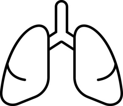 lungs icon. Simple thin line, outline of Biology icons for UI and UX, website or mobile application on white background vector