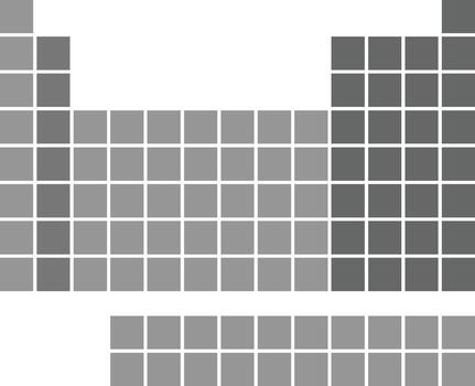 periodic table icon. Clean glyph for scientific and educational interfaces, suitable for web and apps on a white background. vector