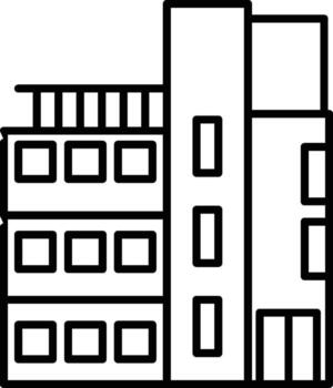 Apartment block outline icon. Simple outline of building for UI and UX, website or mobile application without background vector
