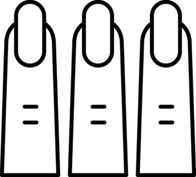 minimalista contorno de uña y dedos icono para ui ux diseño en ligero mapa antecedentes vector