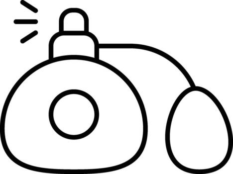 minimalista fragancia botella contorno icono con delicado Delgado líneas en suave ligero mapa antecedentes para moderno ui y ux diseño vector